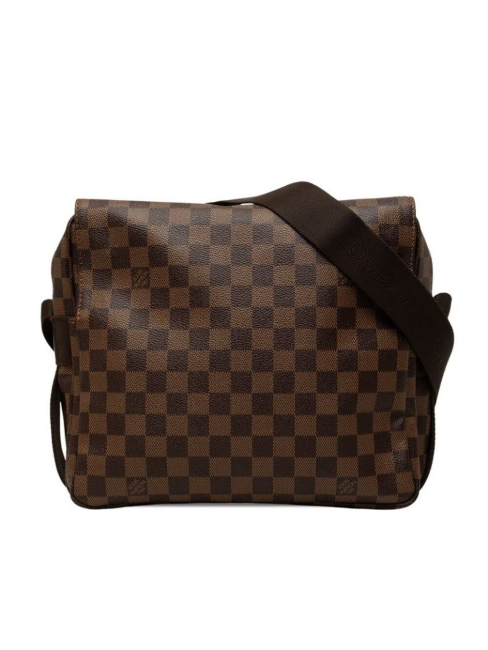 Louis Vuitton Damier Naviglio Crossbody Shoulder Bag Brown Leather